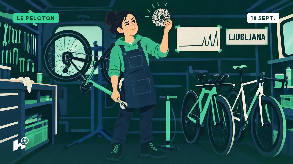 Ten Dam décrit un parcours d’Ardennaise à Ljubljana, Sandrine sort la cassette