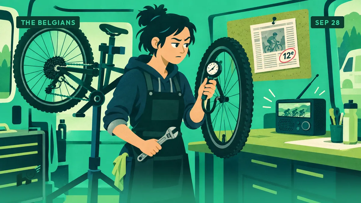 “The course did not lie,” says De Cauwer, Sandrine checks the pressure anyway